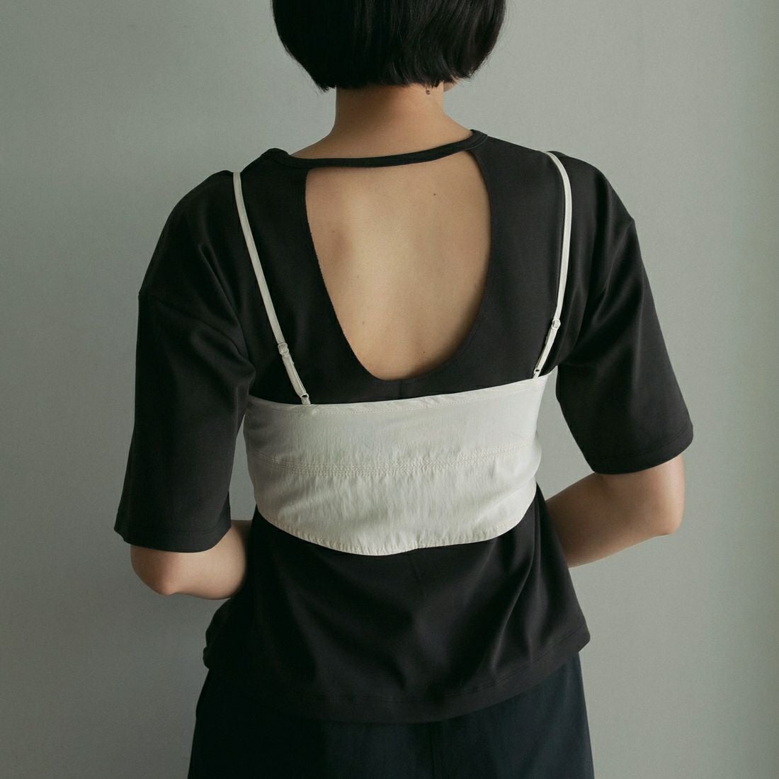 anuke [アンヌーク] レイヤードカットTシャツ [62510623] BLK