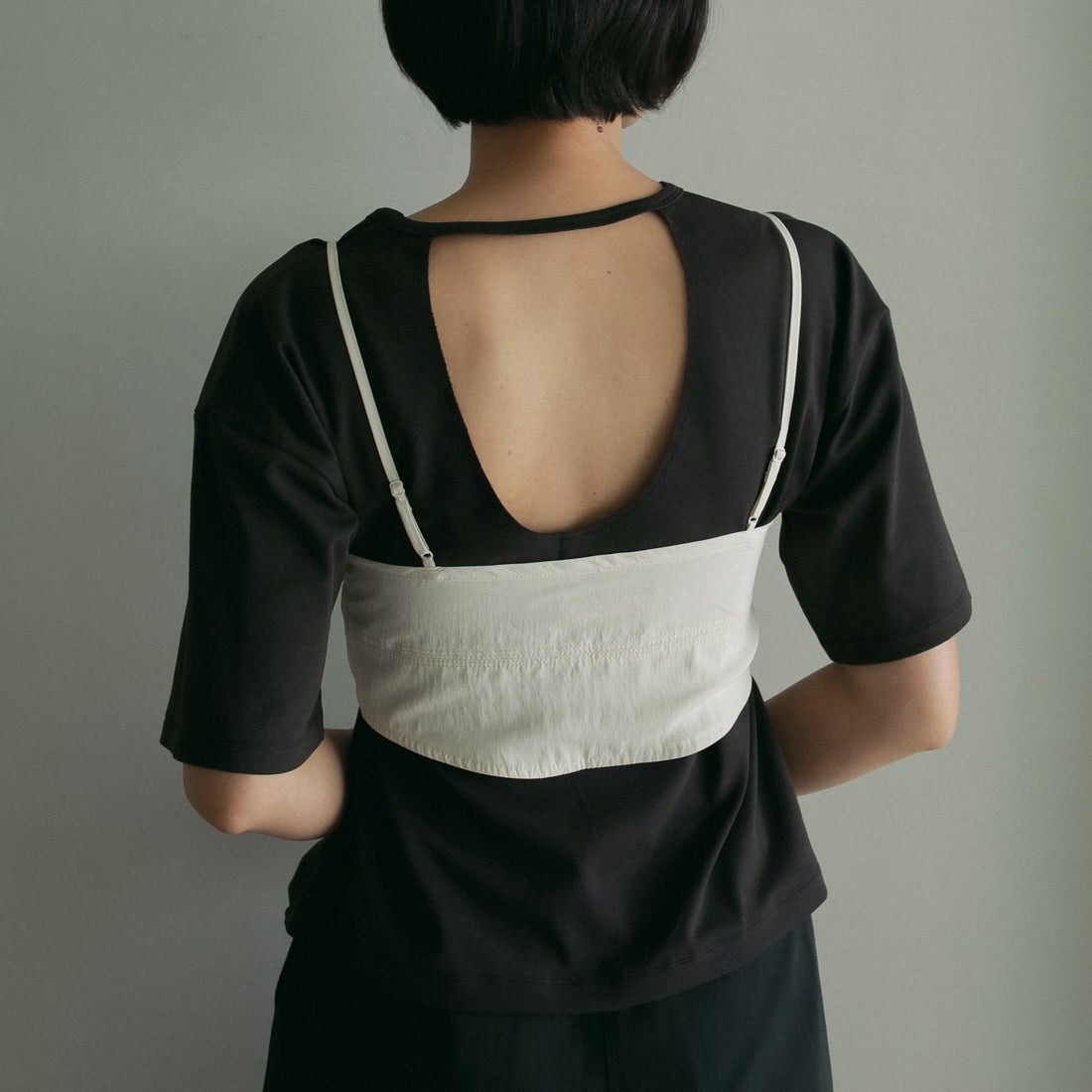 anuke [アンヌーク] レイヤードカットTシャツ [62510623] BLK