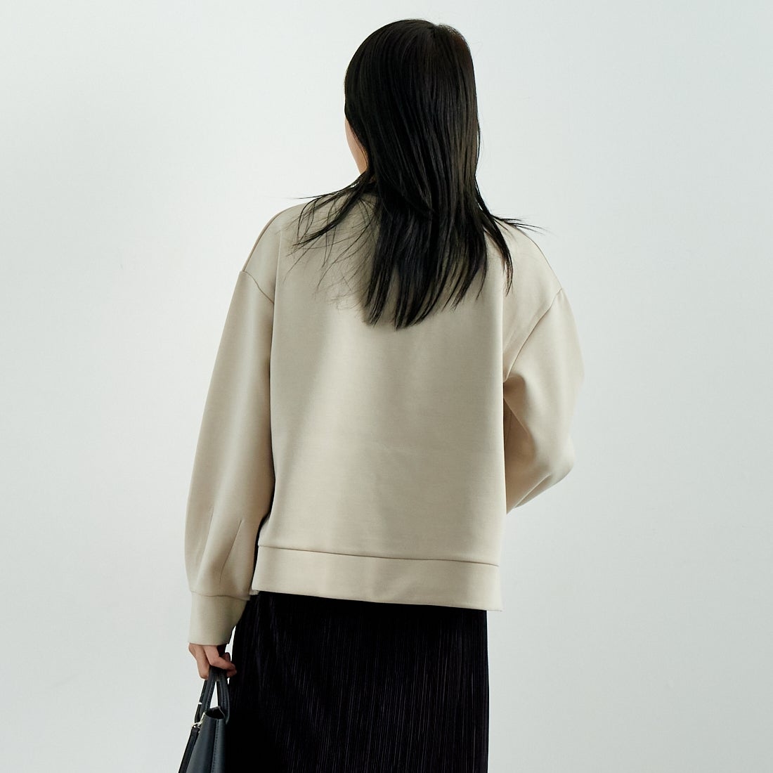 Jeans Factory Clothes [ジーンズファクトリークローズ] ダンボールニットテープ刺繍プルオーバー [149809] 27 ｸﾞﾚｰｼﾞｭ &&モデル身長：167cm 着用サイズ：F&&