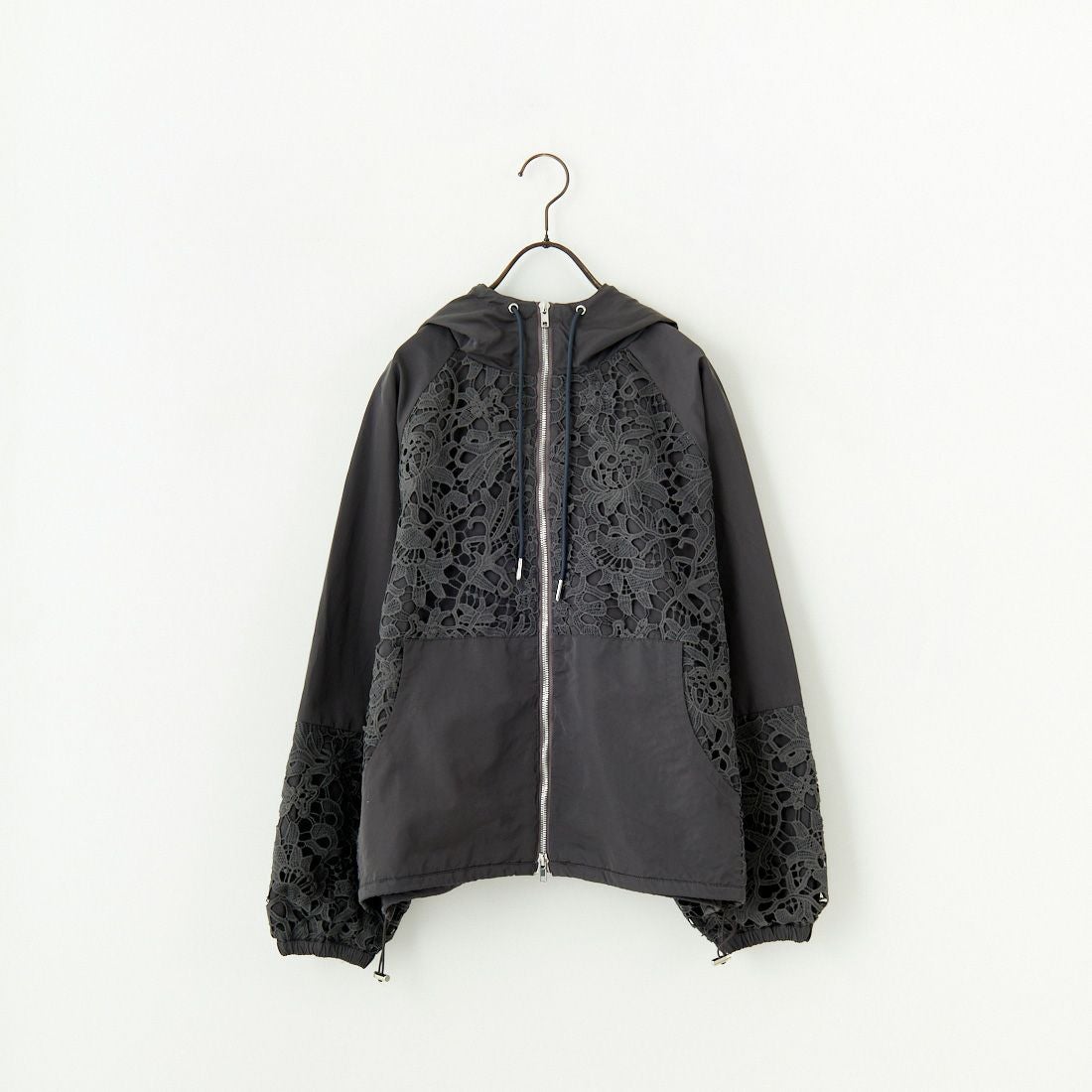 Jeans Factory Clothes [ジーンズファクトリークローズ] レースコンビパーカー [151201] 08 ﾁｬｺｰﾙ