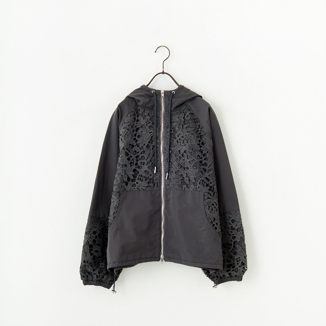 Jeans Factory Clothes [ジーンズファクトリークローズ] レースコンビパーカー [151201] 08 ﾁｬｺｰﾙ