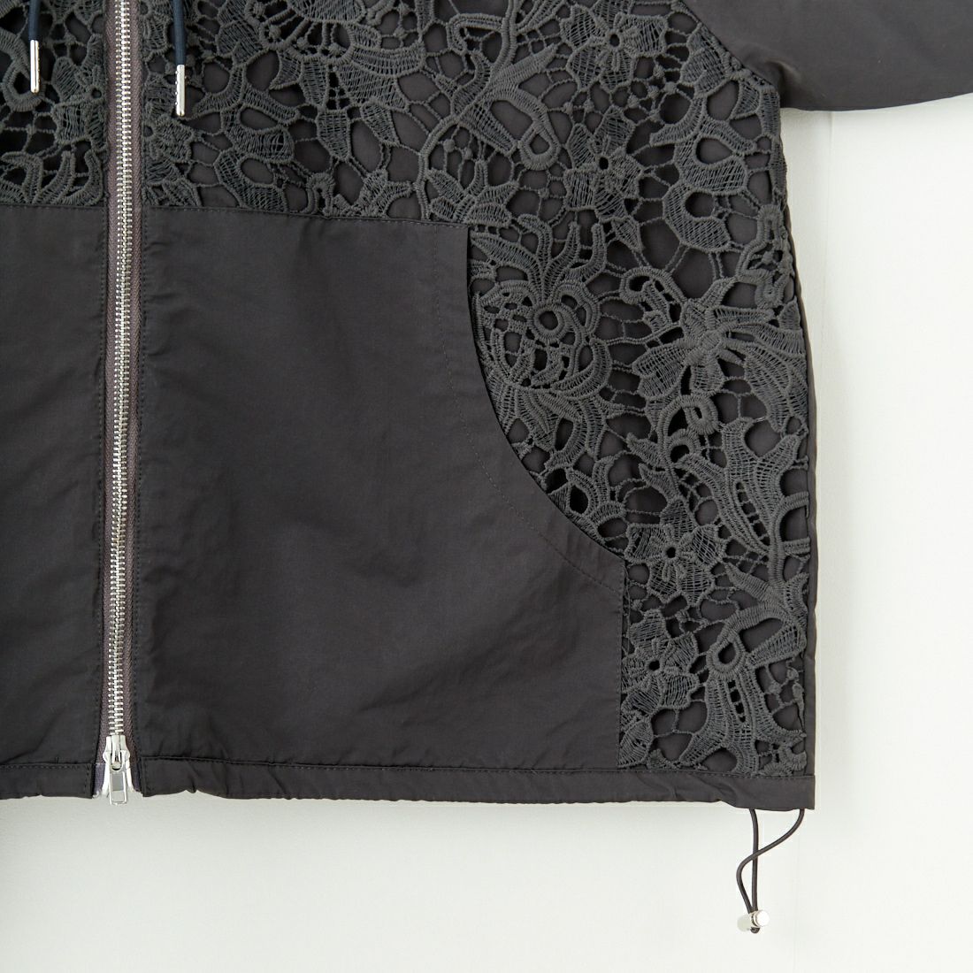 Jeans Factory Clothes [ジーンズファクトリークローズ] レースコンビパーカー [151201] 08 ﾁｬｺｰﾙ