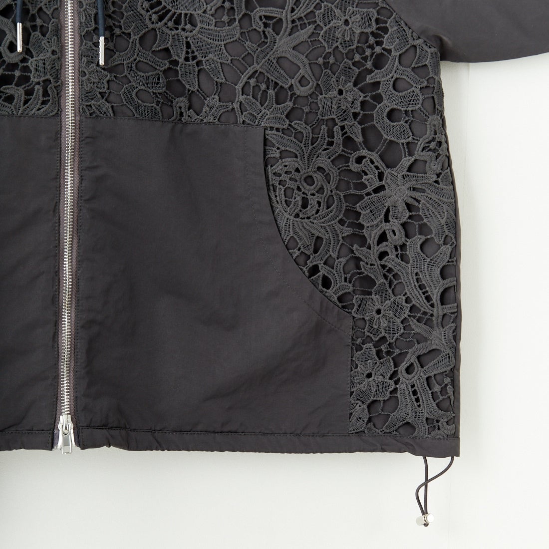 Jeans Factory Clothes [ジーンズファクトリークローズ] レースコンビパーカー [151201] 08 ﾁｬｺｰﾙ