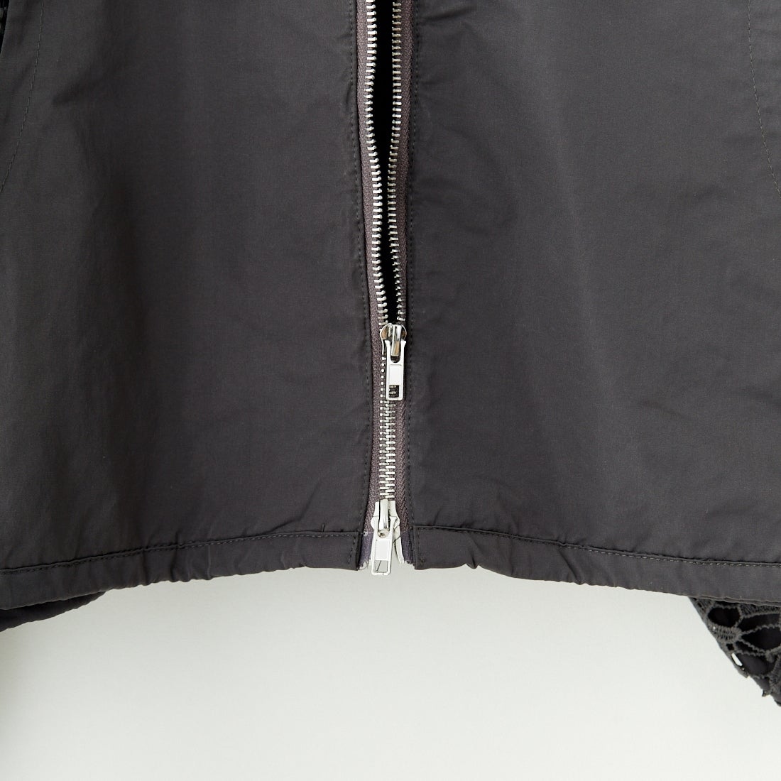 Jeans Factory Clothes [ジーンズファクトリークローズ] レースコンビパーカー [151201] 08 ﾁｬｺｰﾙ