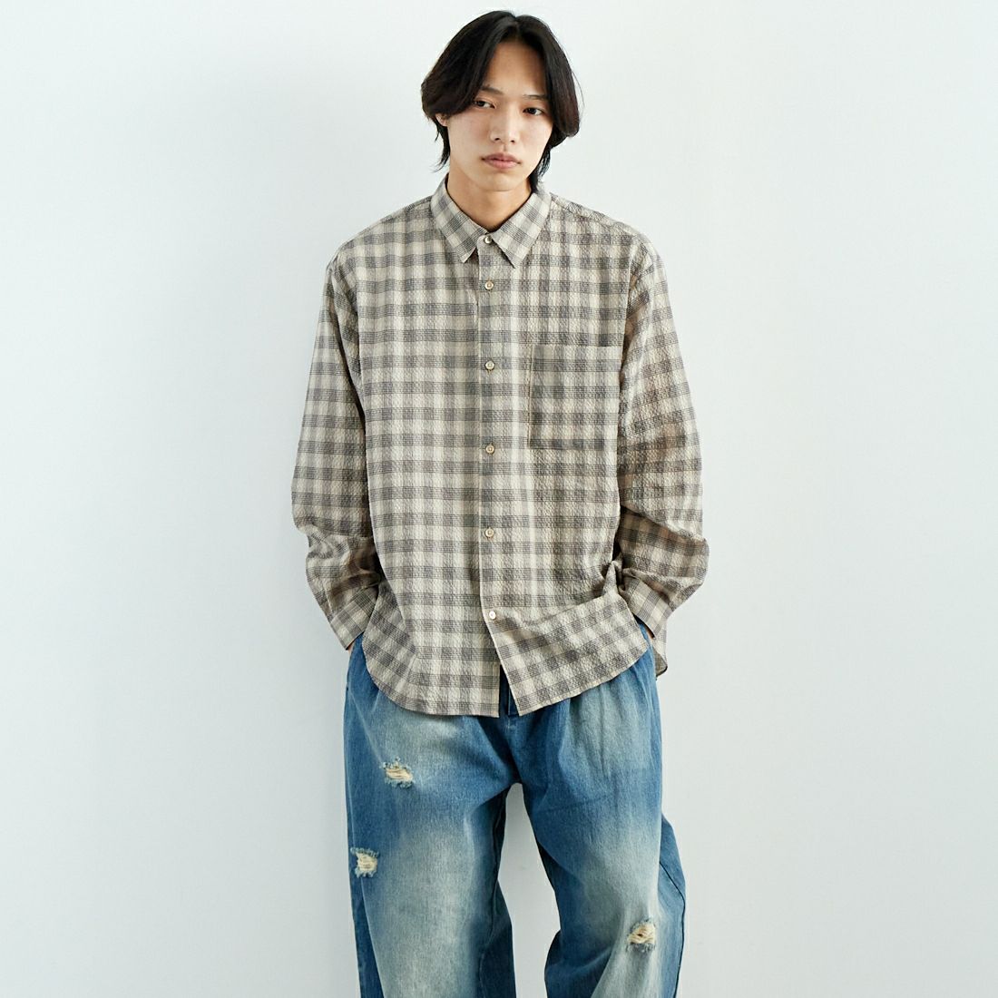 BEG CHECK&&モデル身長：179cm 着用サイズ：L&&