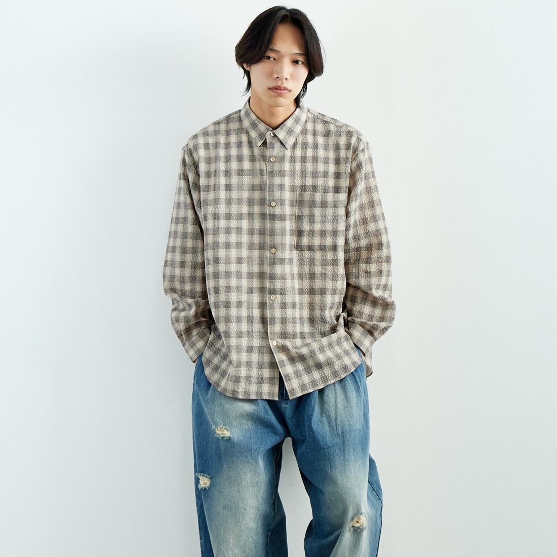 BEG CHECK&&モデル身長：179cm 着用サイズ：L&&