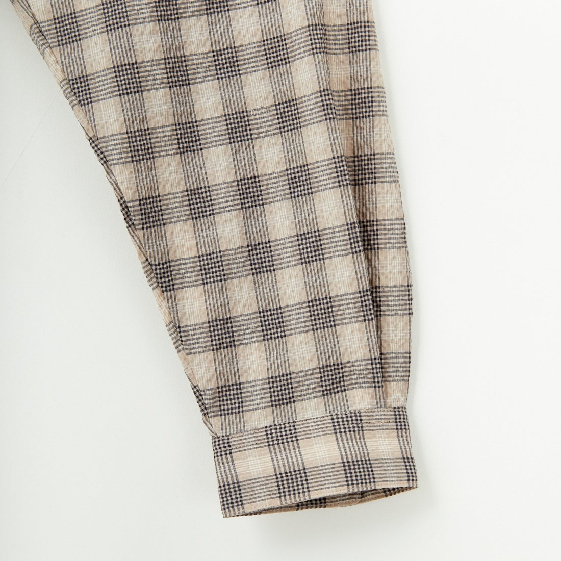 Noir Fabrik [ヌワールファブリック] エアコットンサッカーレギュラーカラーシャツ [JFCM-PS52-02] BEG CHECK