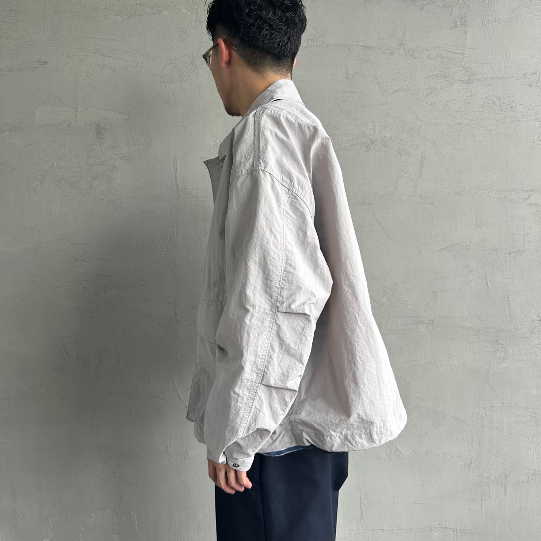 Jeans Factory Clothes [ジーンズファクトリークローズ] ウォッシャブルナイロンショートM-51ジャケット [JFC-251-013] OFF &&モデル身長：168cm 着用サイズ：M&&