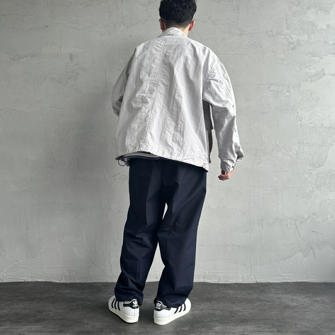 Jeans Factory Clothes [ジーンズファクトリークローズ] ウォッシャブルナイロンショートM-51ジャケット [JFC-251-013] OFF &&モデル身長：168cm 着用サイズ：M&&