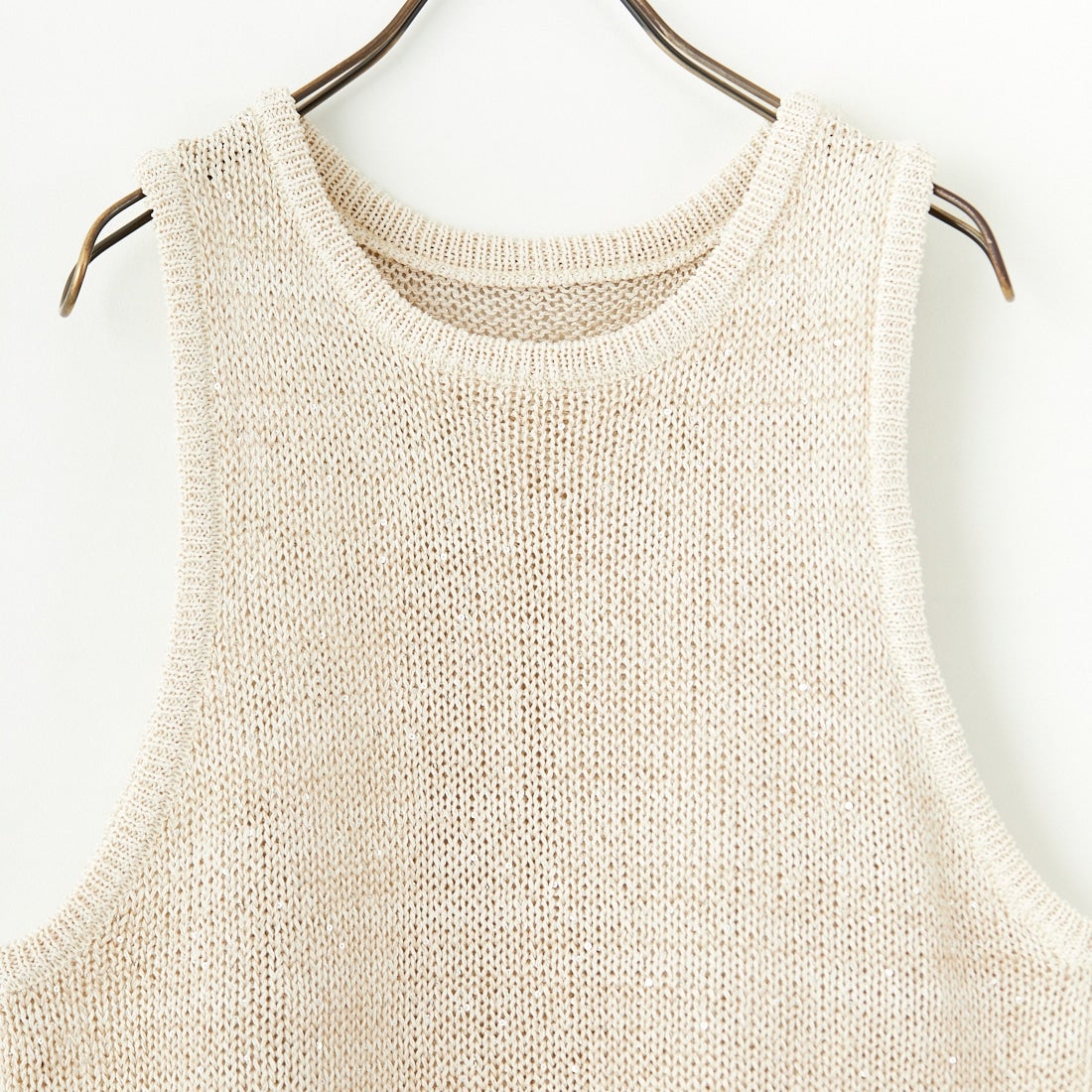 CLOCHE [クロシェ] スパンコール和紙ニットベスト [51285587] ﾍﾞｰｼﾞｭ