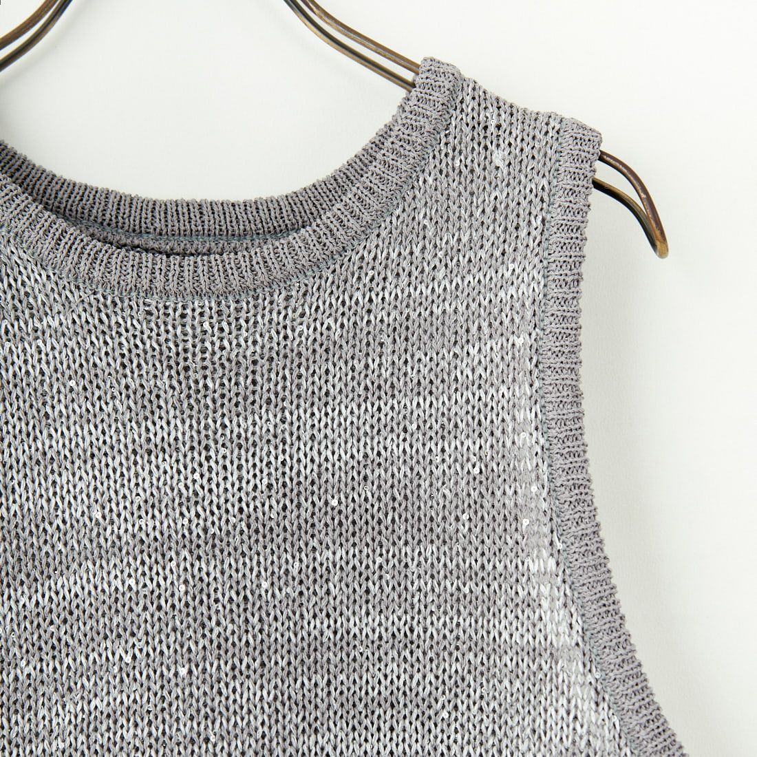 CLOCHE [クロシェ] スパンコール和紙ニットベスト [51285587] ｸﾞﾚｰ