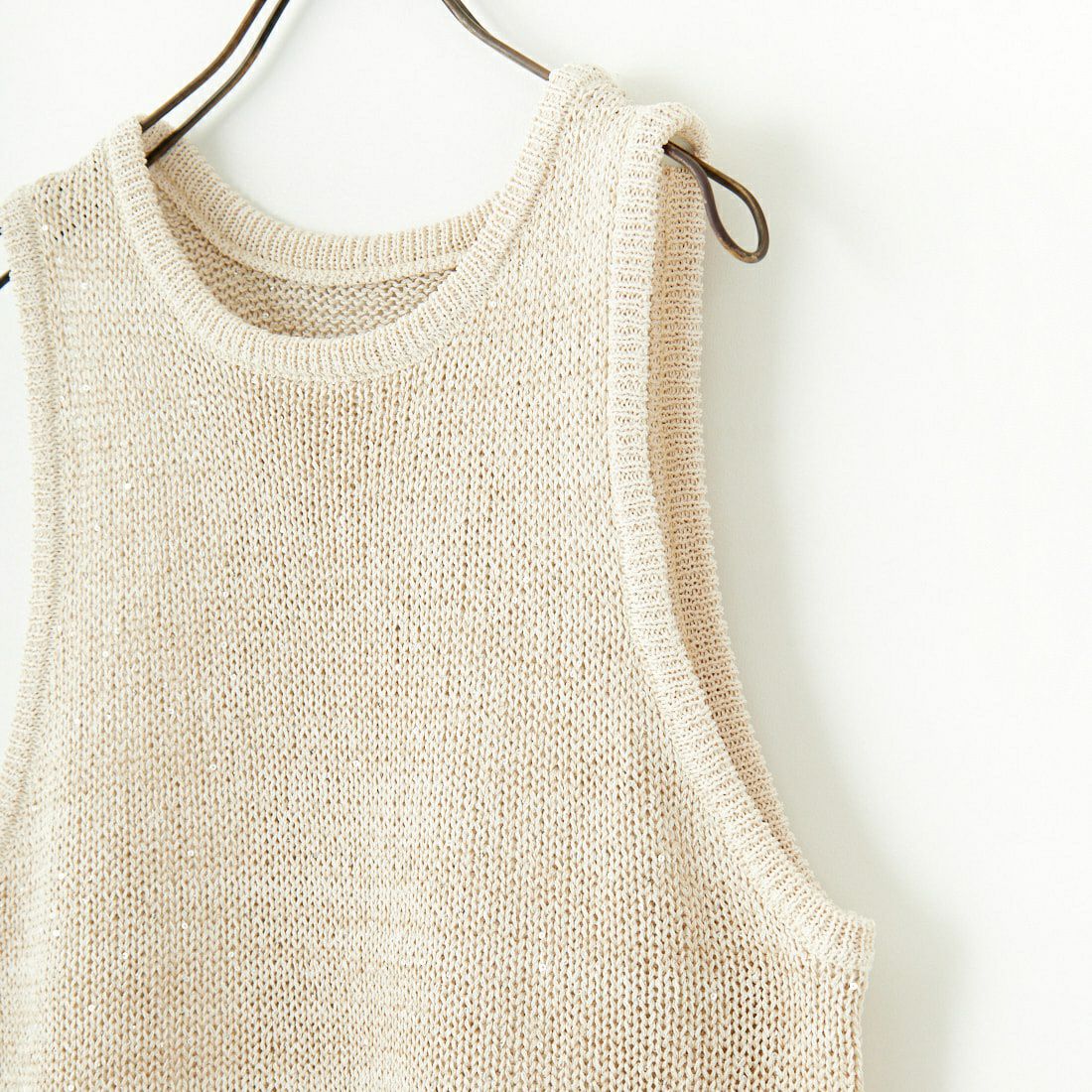 CLOCHE [クロシェ] スパンコール和紙ニットベスト [51285587] ﾍﾞｰｼﾞｭ