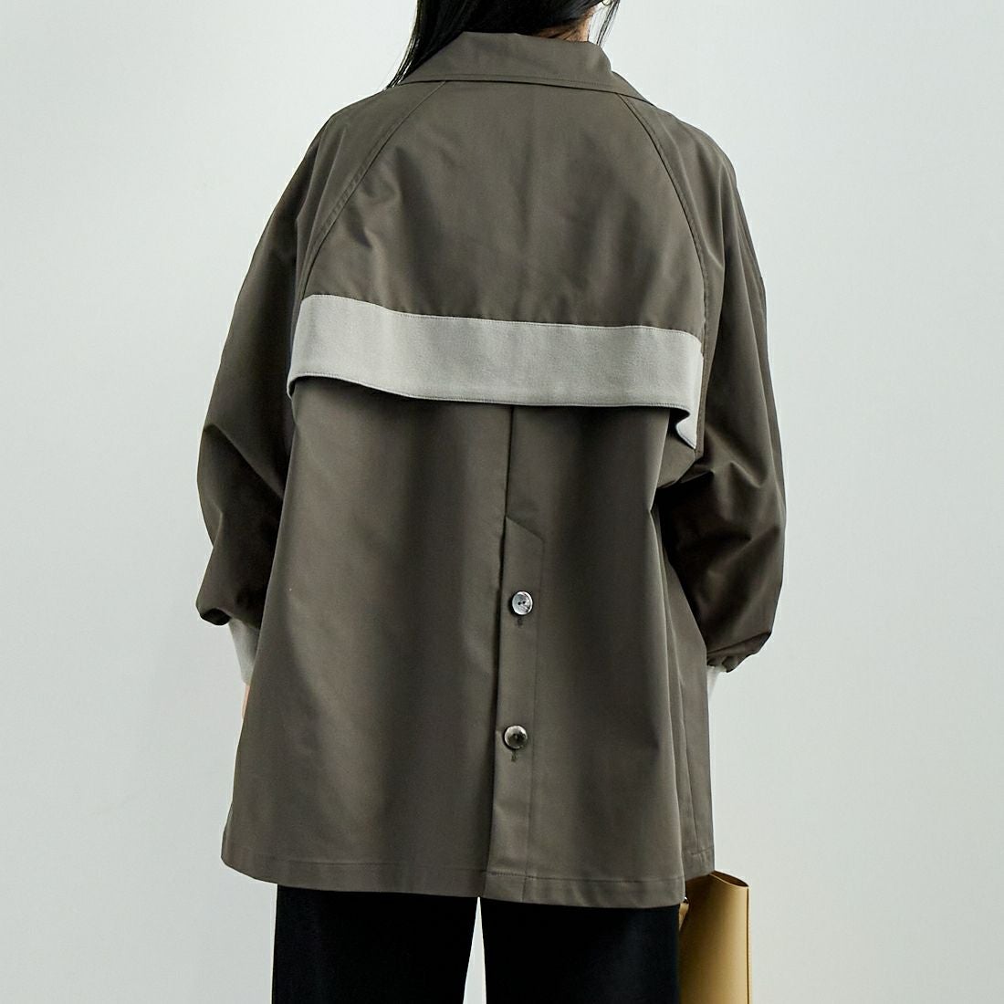 Jf Ready Made [ジェイエフレディメイド] エステルリブヨークトレンチコート [4125101] ﾁｬｺｰﾙ &&モデル身長：167cm 着用サイズ：F&&