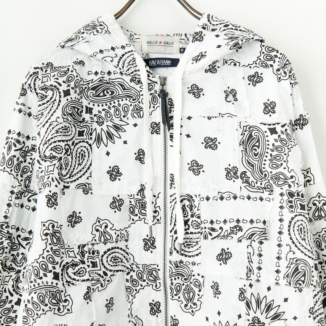 HELLO CALIF [ハローカリフ] HAV-A-HANK パッチワークフーディ [651007] WHITE