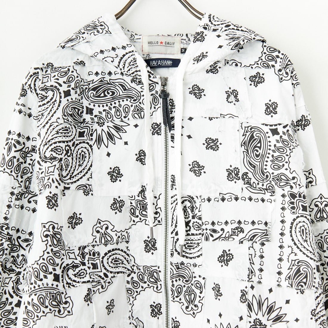 HELLO CALIF [ハローカリフ] HAV-A-HANK パッチワークフーディ [651007] WHITE