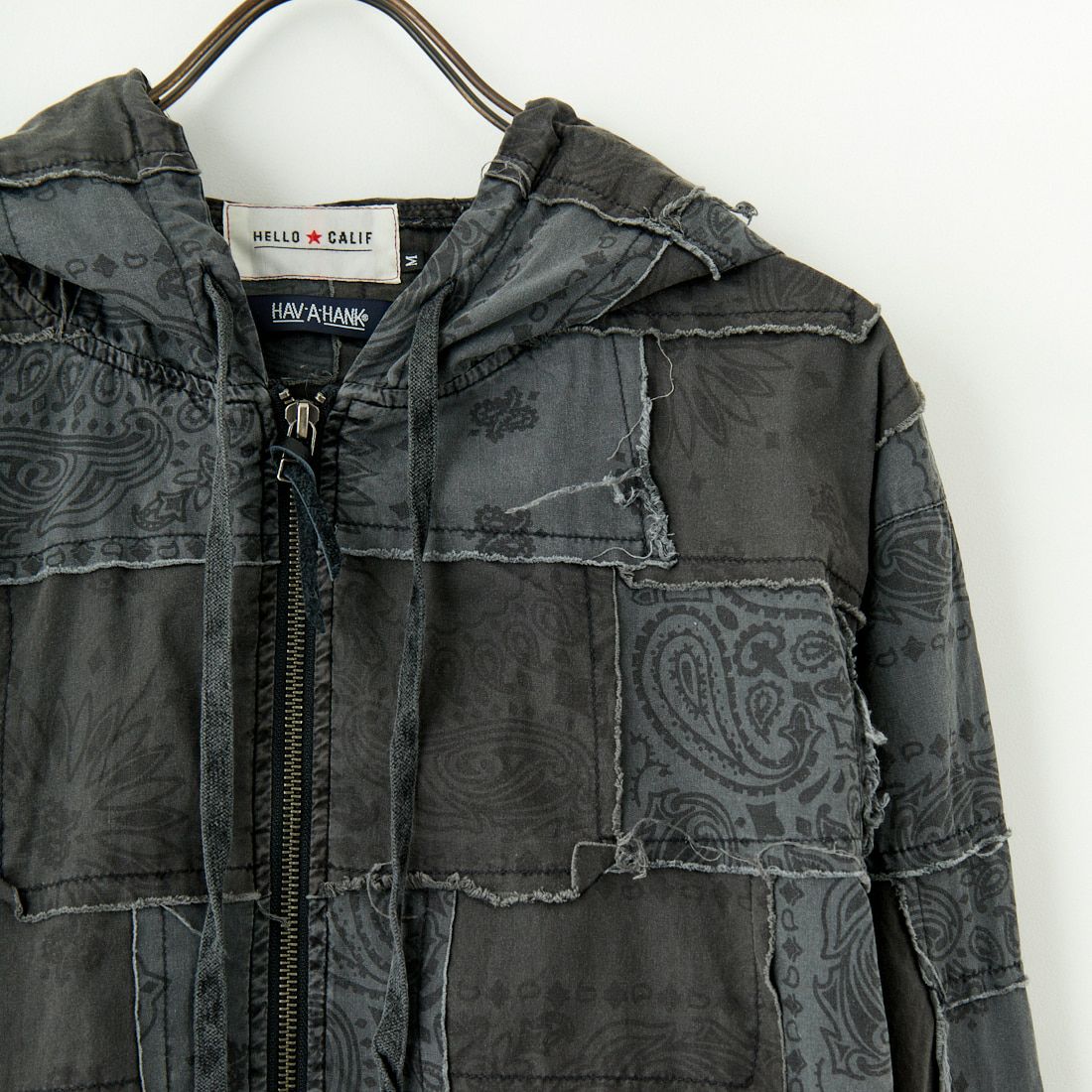 HELLO CALIF [ハローカリフ] HAV-A-HANK パッチワークフーディ [651007] BLACK