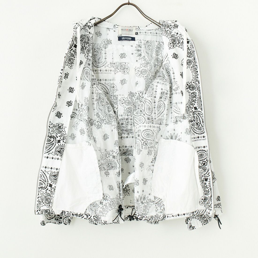 HELLO CALIF [ハローカリフ] HAV-A-HANK パッチワークフーディ [651007] WHITE