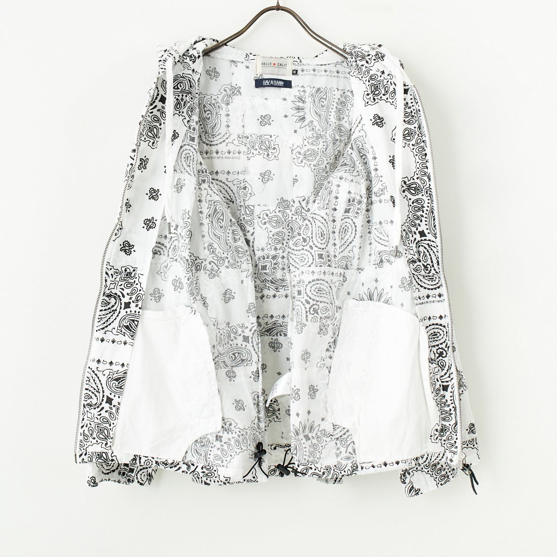 HELLO CALIF [ハローカリフ] HAV-A-HANK パッチワークフーディ [651007] WHITE