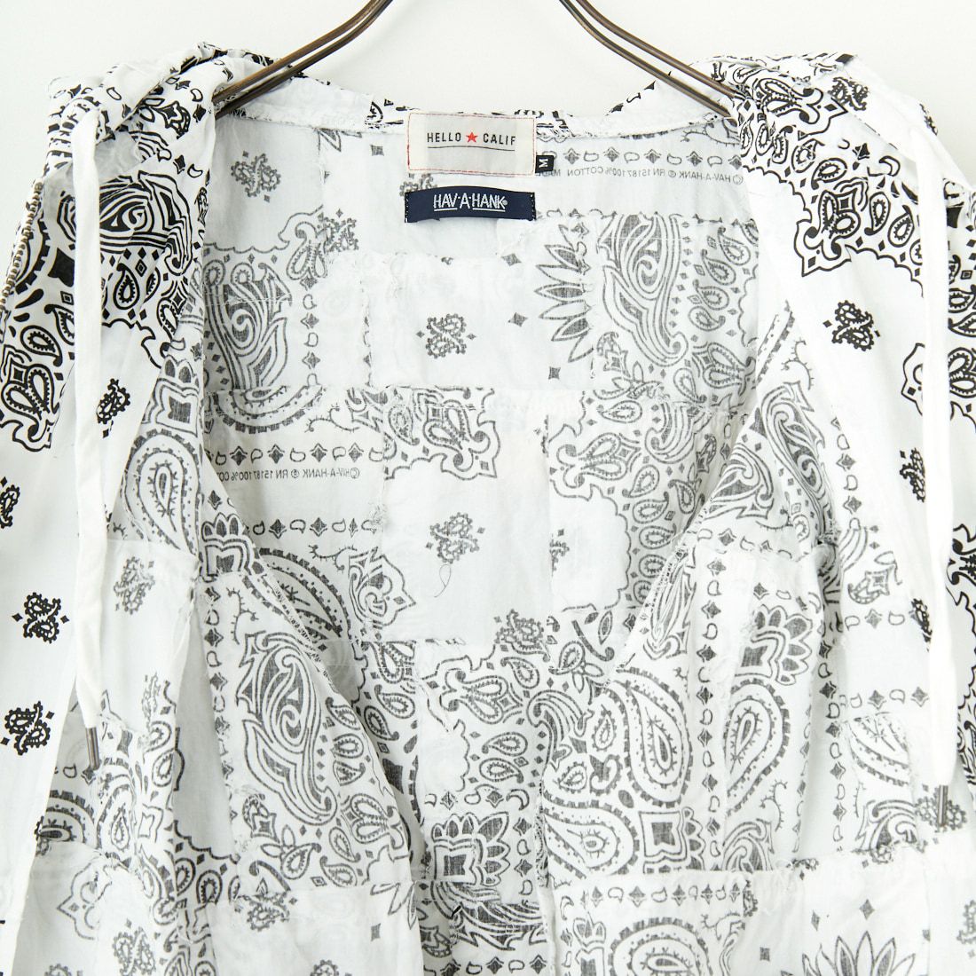 HELLO CALIF [ハローカリフ] HAV-A-HANK パッチワークフーディ [651007] WHITE