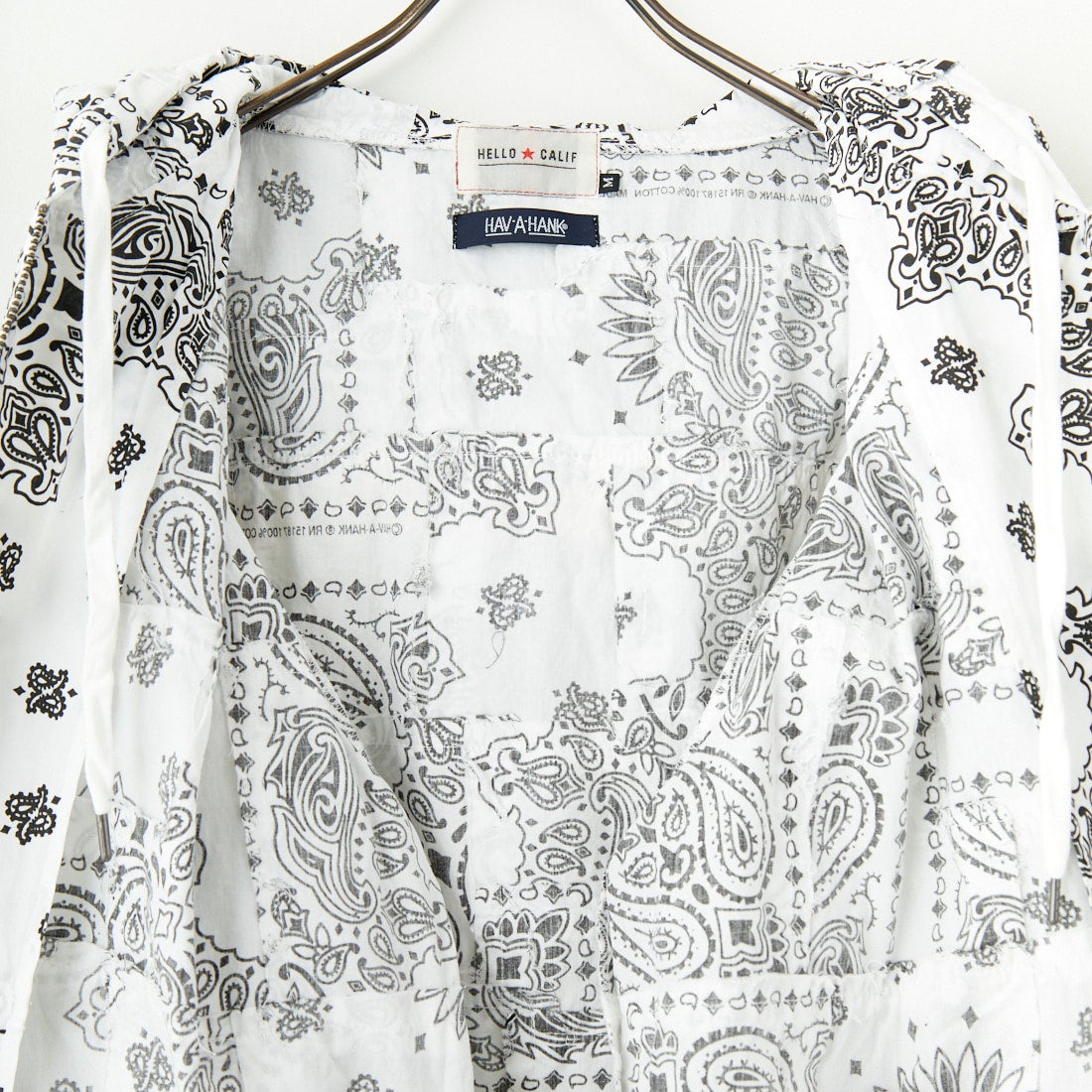 HELLO CALIF [ハローカリフ] HAV-A-HANK パッチワークフーディ [651007] WHITE