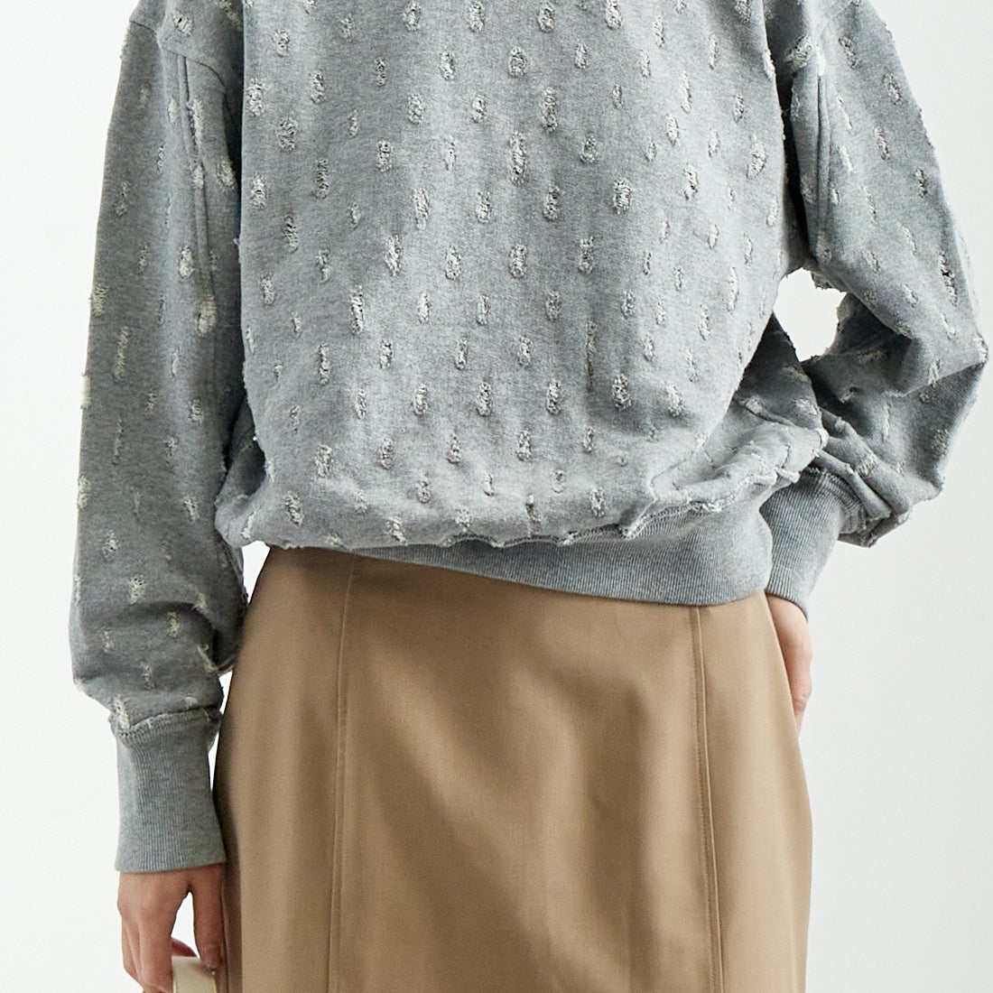 UNFIL [アンフィル] リップドメッシュ コットンテリースウェット [WVSP-UW116] H.GRAY