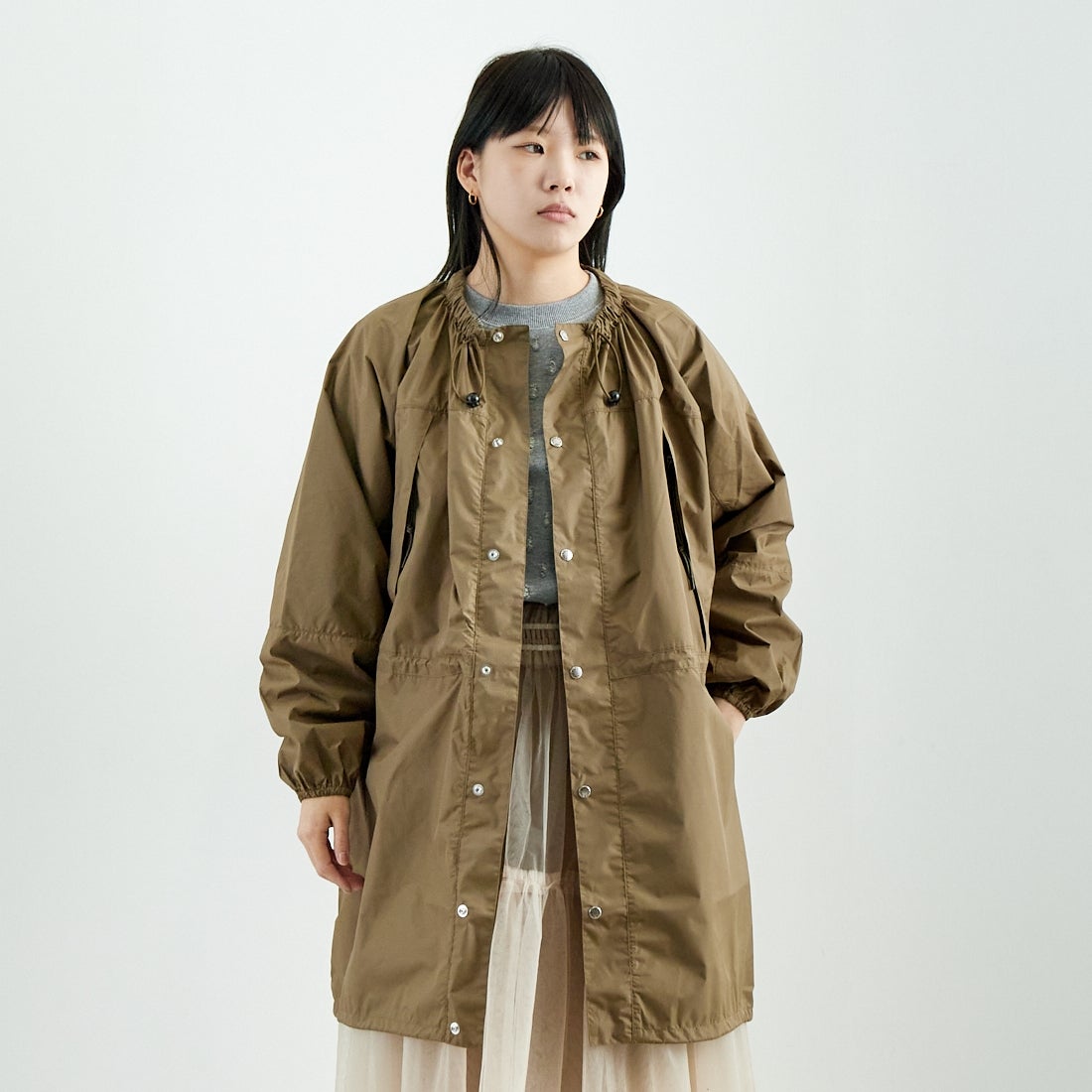 THE NORTH FACE PURPLE LABEL [ザ ノースフェイス パープルレーベル] フィールドシェアードコート [N25SB005] KB KK BEI &&モデル身長：167cm 着用サイズ：WS&&