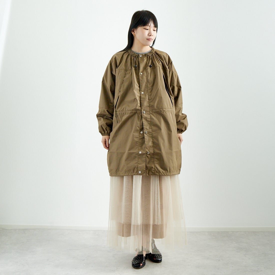 THE NORTH FACE PURPLE LABEL [ザ ノースフェイス パープルレーベル] フィールドシェアードコート [N25SB005] KB KK BEI &&モデル身長：167cm 着用サイズ：WS&&