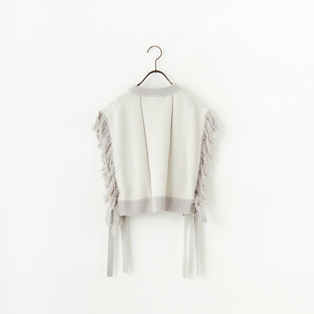 Jf Ready Made [ジェイエフレディメイド] ジャガードフリンジベスト [3010241] 894 L.ｸﾞﾚｲ