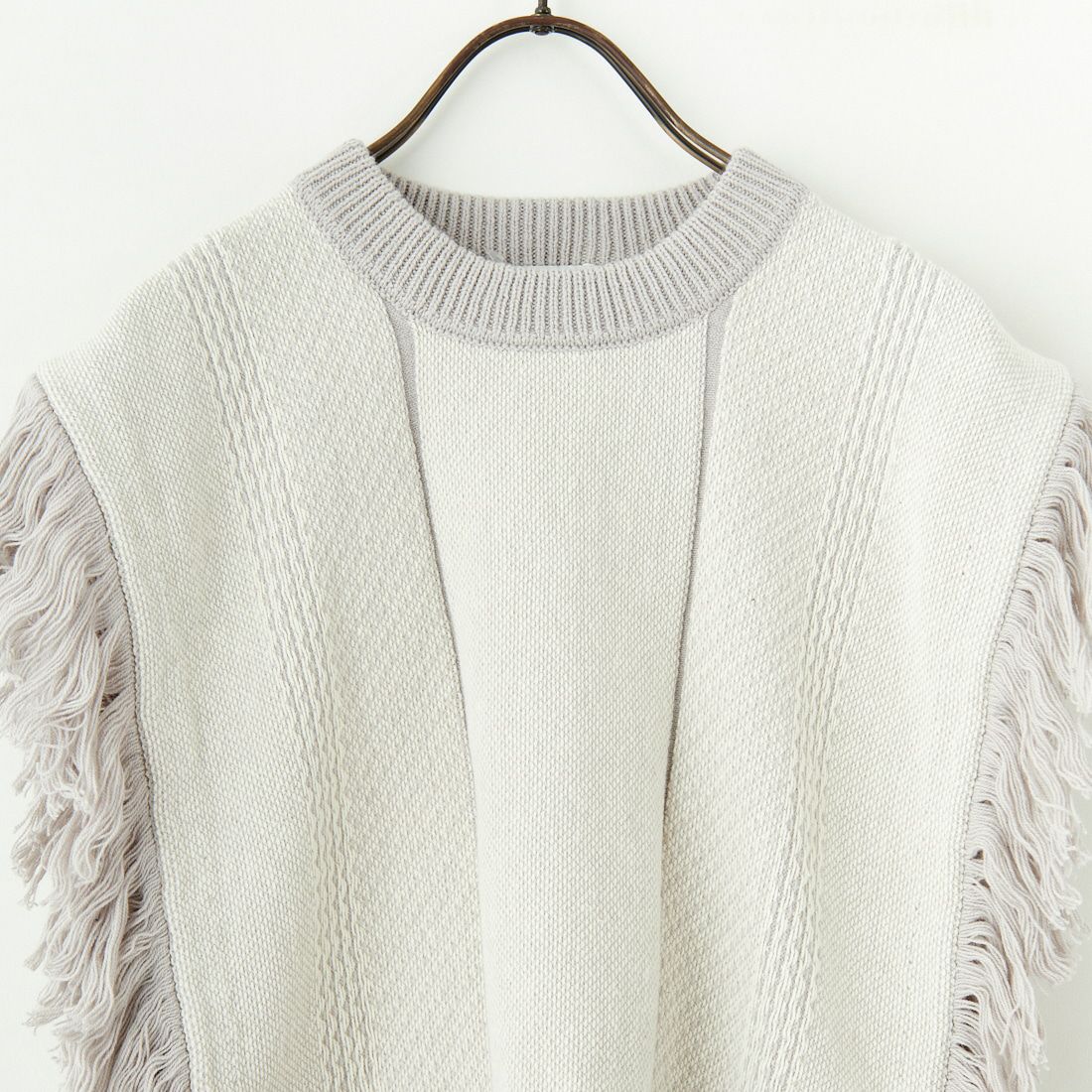 Jf Ready Made [ジェイエフレディメイド] ジャガードフリンジベスト [3010241] 894 L.ｸﾞﾚｲ