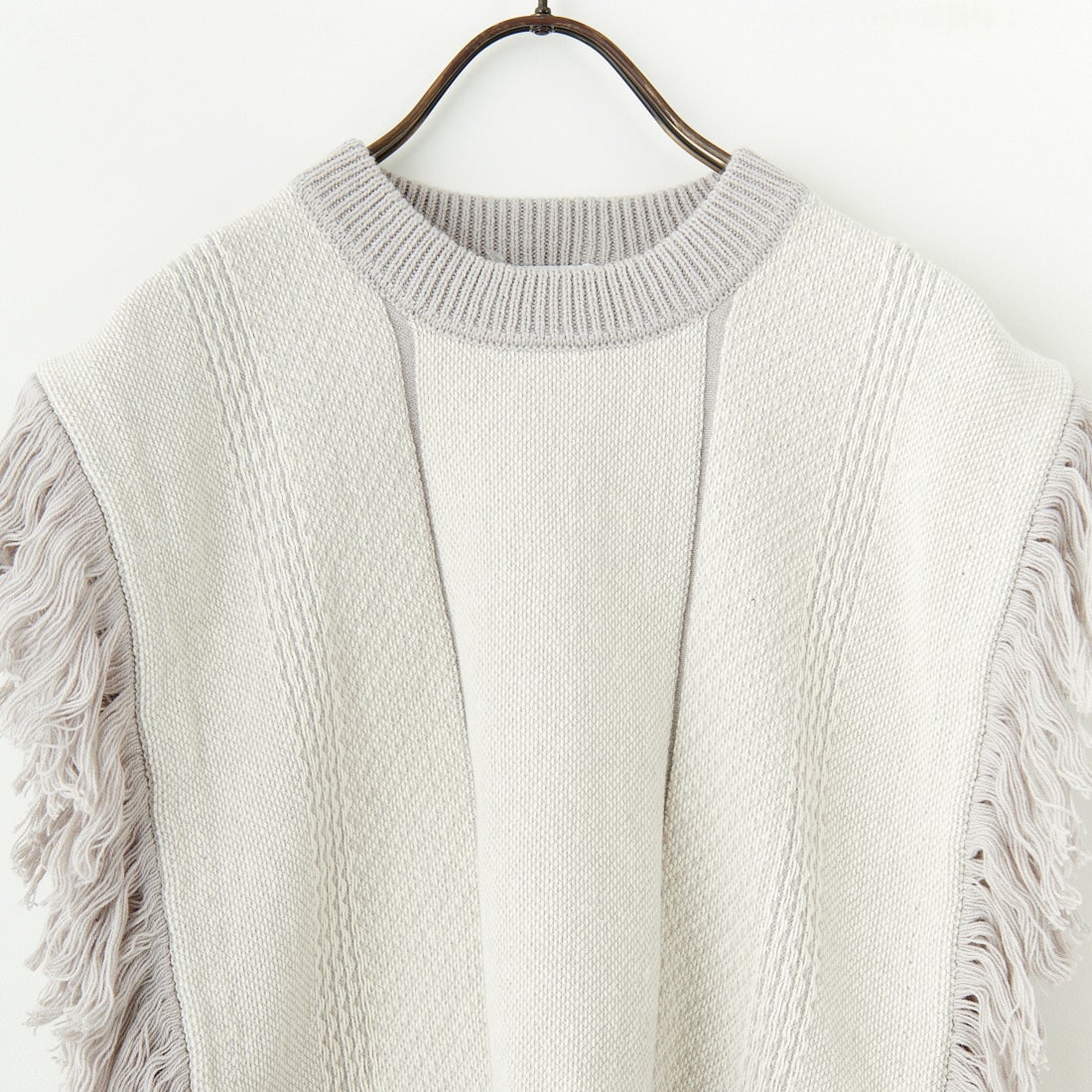 Jf Ready Made [ジェイエフレディメイド] ジャガードフリンジベスト [3010241] 894 L.ｸﾞﾚｲ