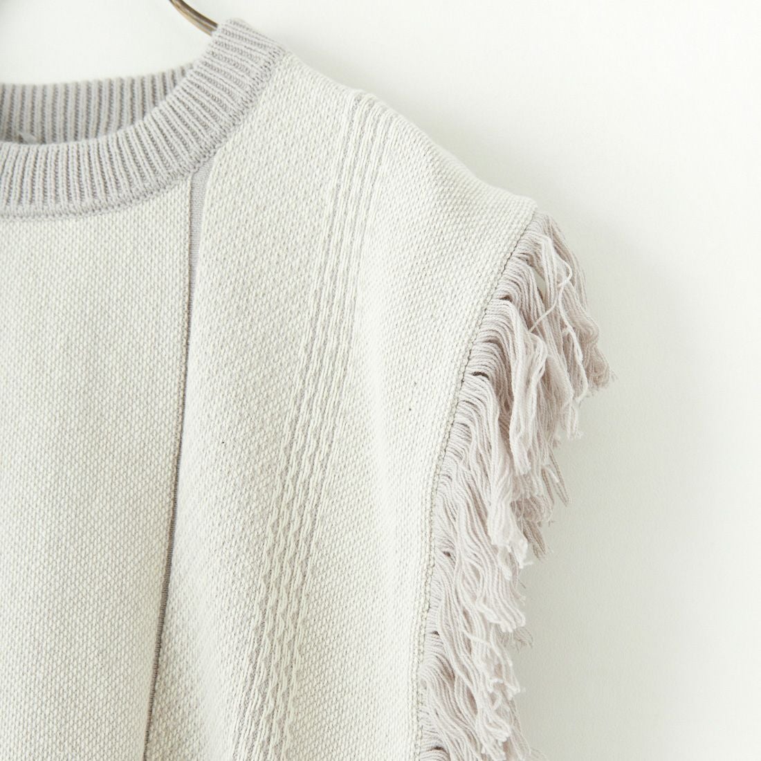 Jf Ready Made [ジェイエフレディメイド] ジャガードフリンジベスト [3010241] 894 L.ｸﾞﾚｲ