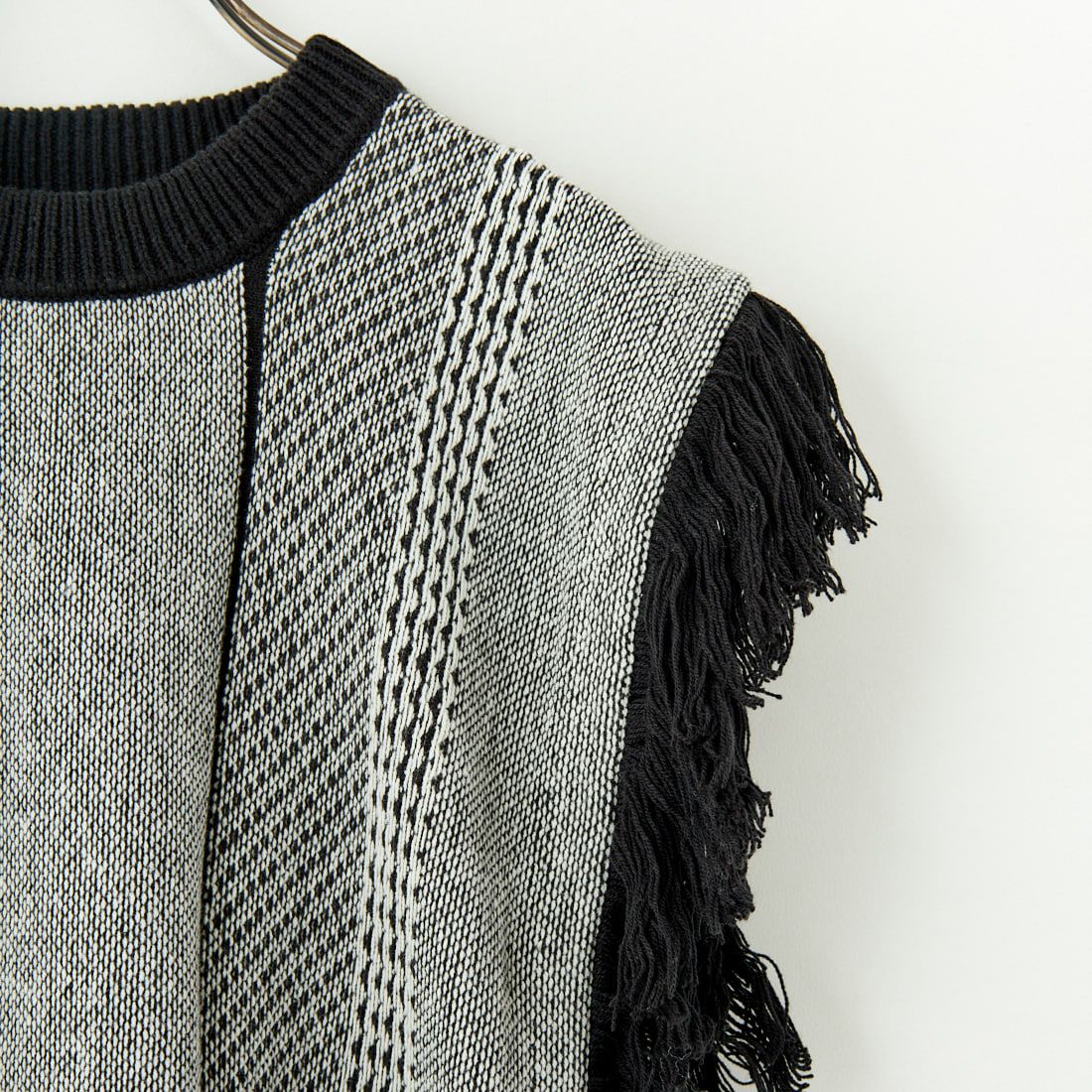 Jf Ready Made [ジェイエフレディメイド] ジャガードフリンジベスト [3010241] 880 ﾌﾞﾗｯｸ