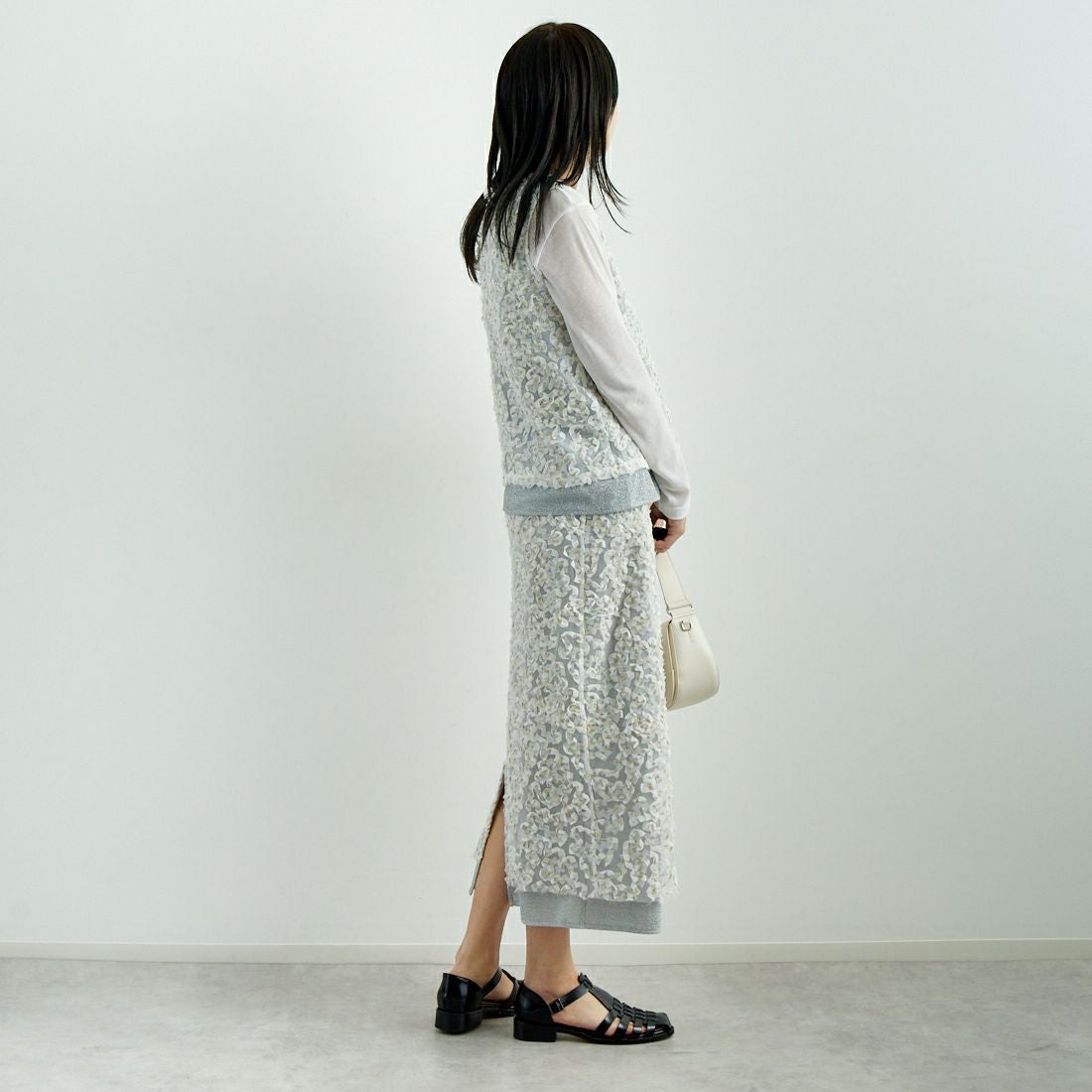 USINE [ユジーヌ] モチーフ柄タイトスカート [2510303] OFF WHITE &&モデル身長：167cm 着用サイズ：F&&