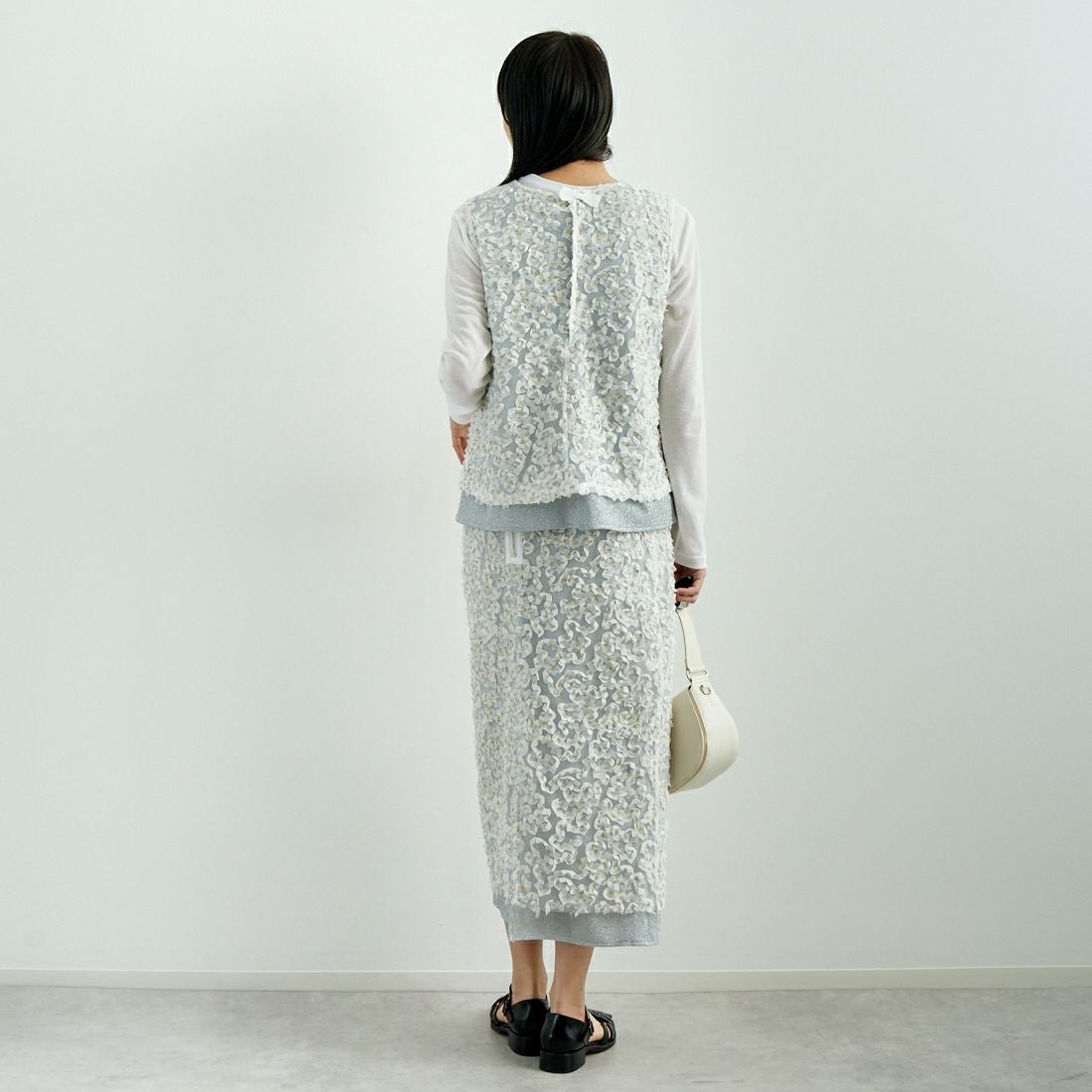 USINE [ユジーヌ] モチーフ柄タイトスカート [2510303] OFF WHITE &&モデル身長：167cm 着用サイズ：F&&
