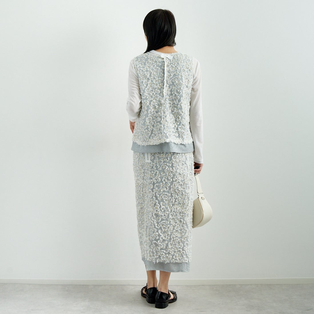 USINE [ユジーヌ] モチーフ柄タイトスカート [2510303] OFF WHITE &&モデル身長：167cm 着用サイズ：F&&