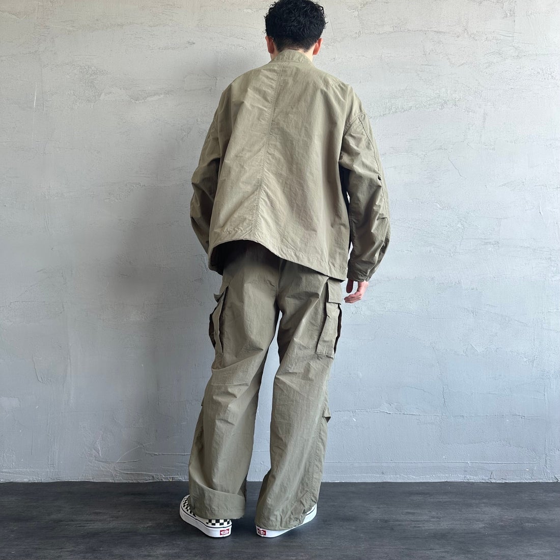 Jeans Factory Clothes [ジーンズファクトリークローズ] ウォッシャブルナイロンM-51カーゴパンツ [JFC-252-014] OLIVE &&モデル身長：168cm 着用サイズ：M&&