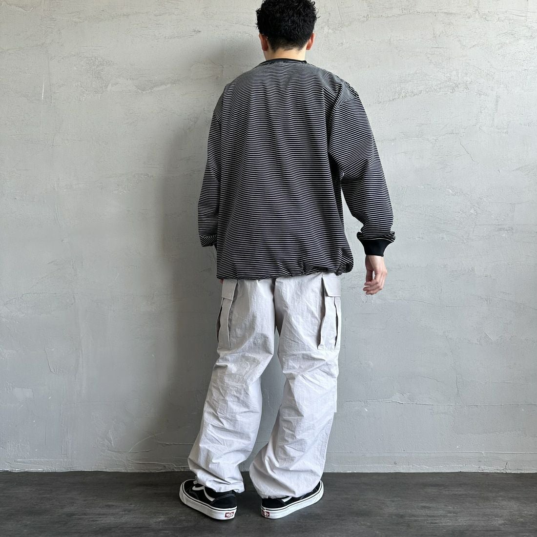 Jeans Factory Clothes [ジーンズファクトリークローズ] ウォッシャブルナイロンM-51カーゴパンツ [JFC-252-014] OFF &&モデル身長：168cm 着用サイズ：L&&