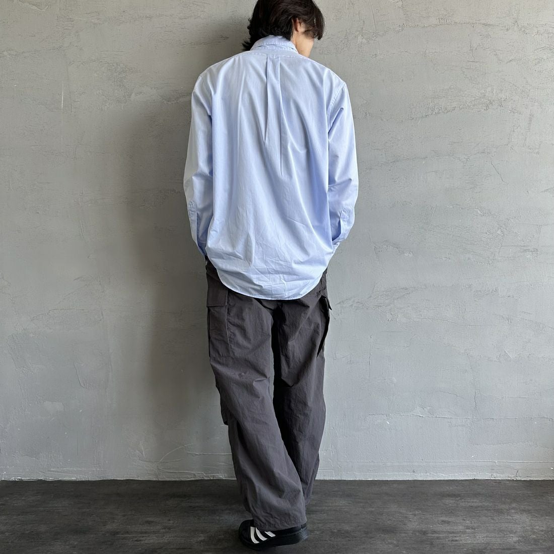 Jeans Factory Clothes [ジーンズファクトリークローズ] ウォッシャブルナイロンM-51カーゴパンツ [JFC-252-014] BLACK &&モデル身長：179cm 着用サイズ：L&&