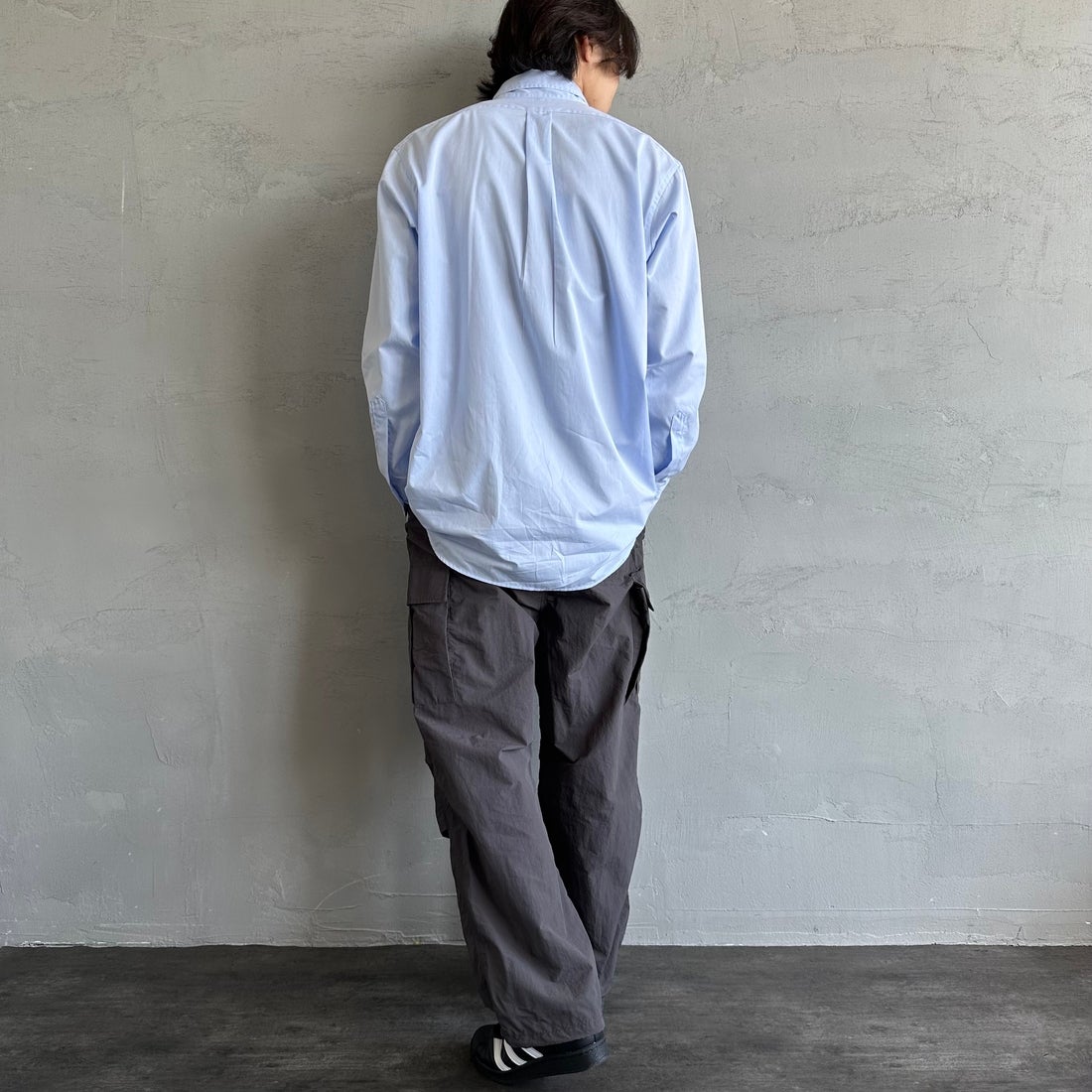 Jeans Factory Clothes [ジーンズファクトリークローズ] ウォッシャブルナイロンM-51カーゴパンツ [JFC-252-014] BLACK &&モデル身長：179cm 着用サイズ：L&&