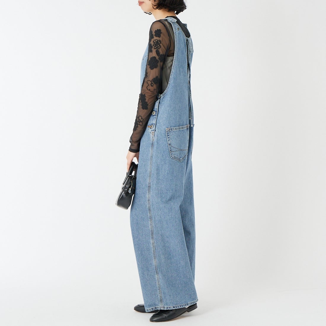 SOMETHING [サムシング] アメリカンスリーブオールインワン [SA1904] 94 L.BLUE &&モデル身長：162cm 着用サイズ：F&&