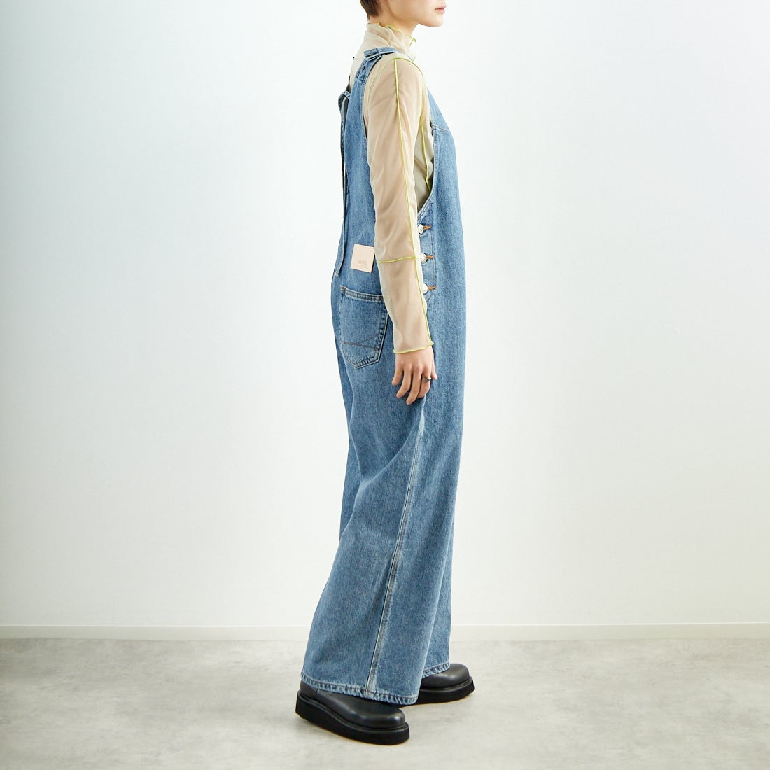 SOMETHING [サムシング] アメリカンスリーブオールインワン [SA1904] 94 L.BLUE &&モデル身長：160cm 着用サイズ：F&&