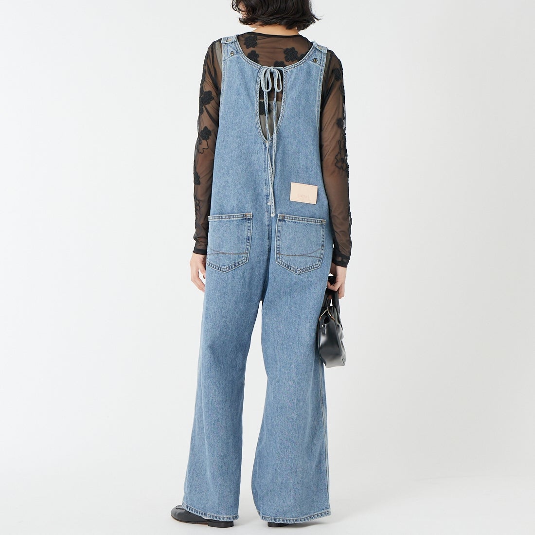 SOMETHING [サムシング] アメリカンスリーブオールインワン [SA1904] 94 L.BLUE &&モデル身長：162cm 着用サイズ：F&&