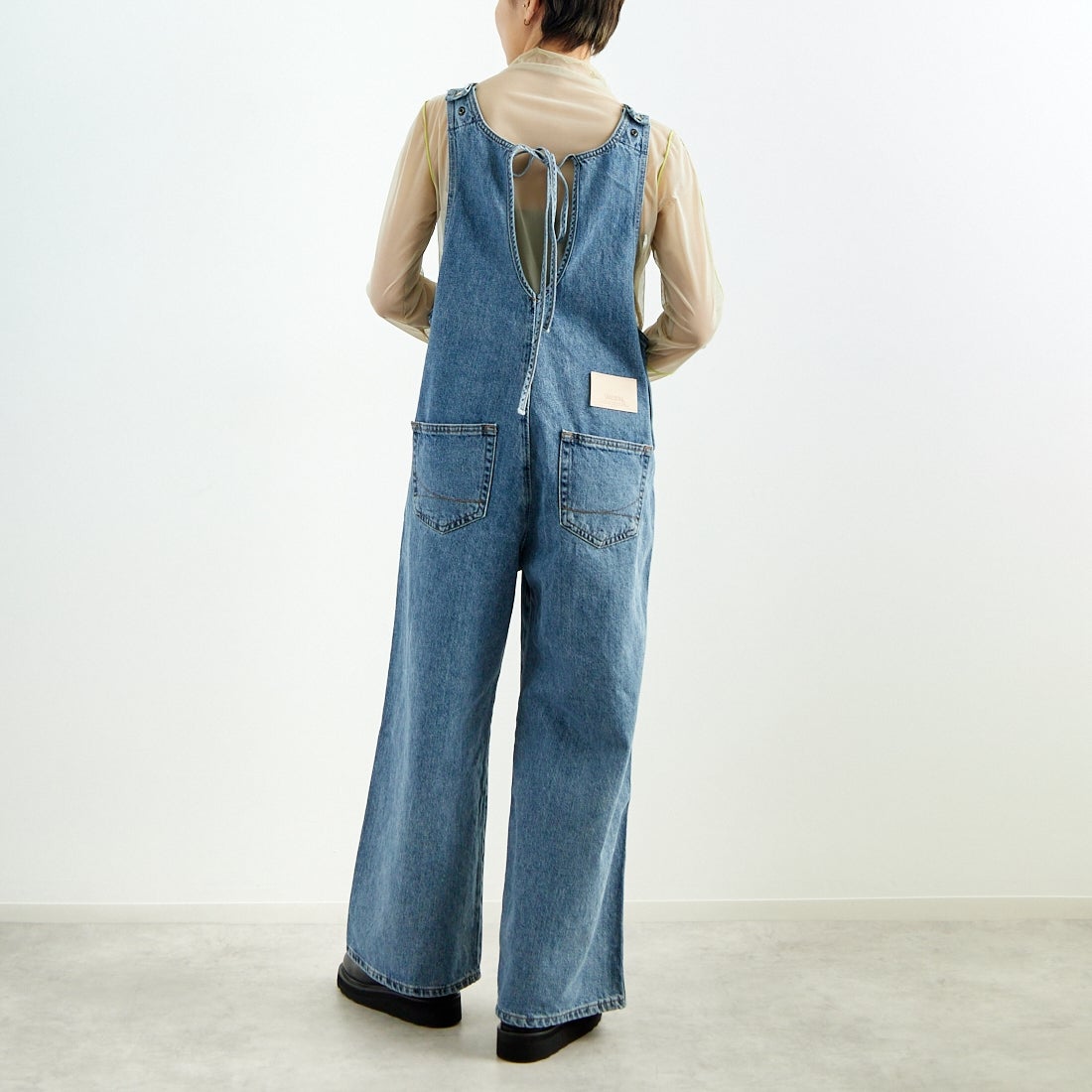 SOMETHING [サムシング] アメリカンスリーブオールインワン [SA1904] 94 L.BLUE &&モデル身長：160cm 着用サイズ：F&&