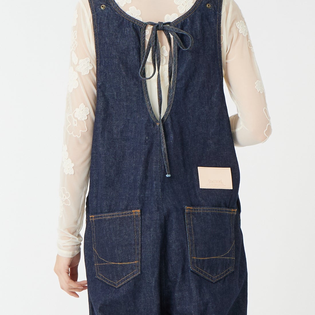 SOMETHING [サムシング] アメリカンスリーブオールインワン [SA1904] 00 O.W &&モデル身長：162cm 着用サイズ：F&&