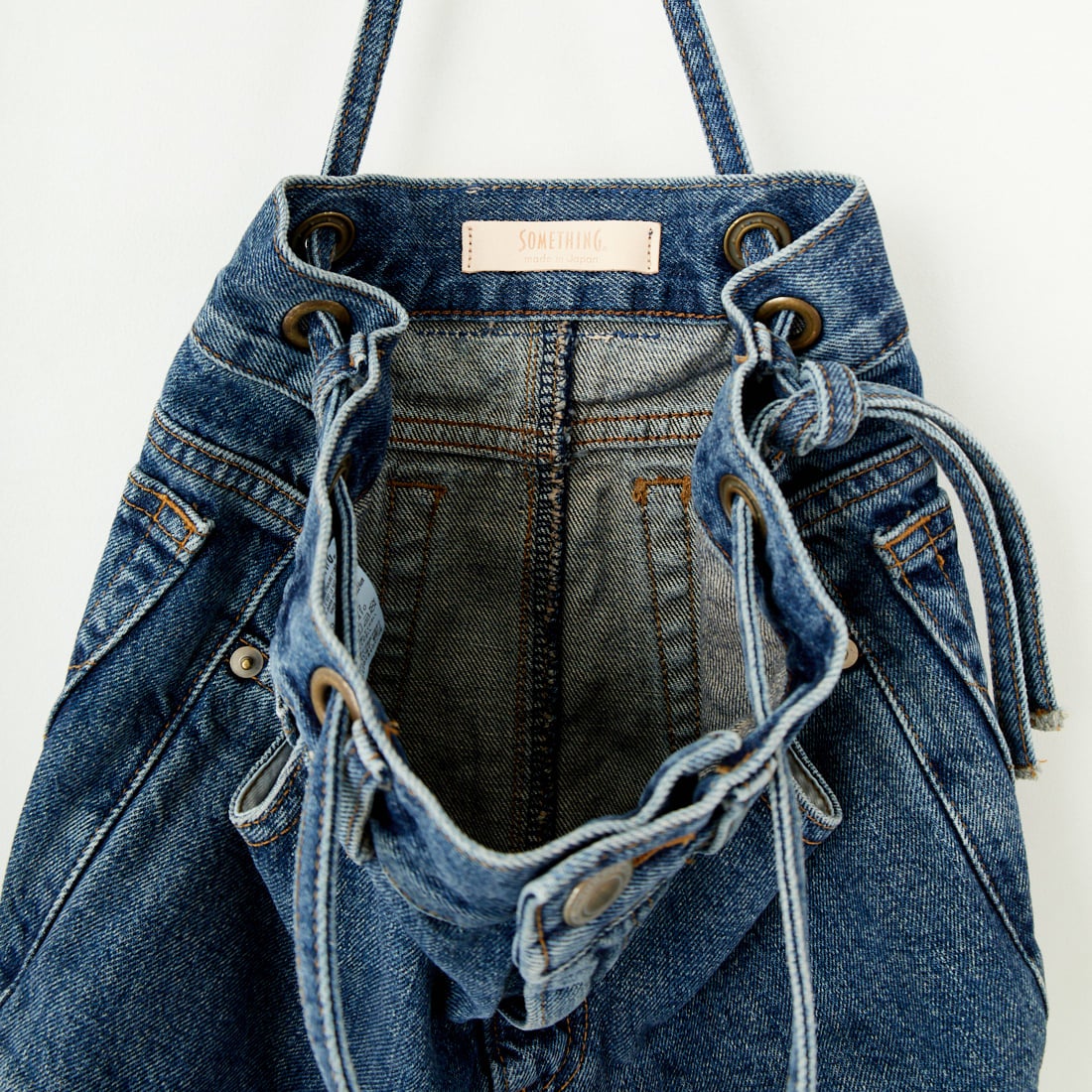 SOMETHING [サムシング] ドローストリングバッグ [SAK001]｜ジーンズ
