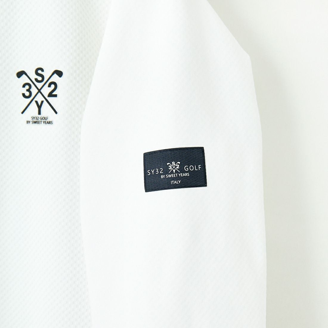 SY32 GOLF [エスワイサーティトゥ ゴルフ] スパイラルニット モックネックTシャツ [SYG-25S003] WHITE