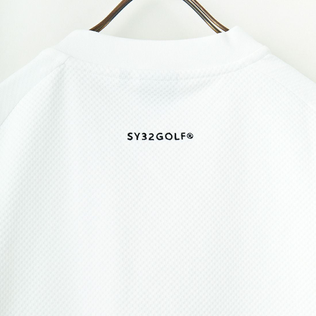 SY32 GOLF [エスワイサーティトゥ ゴルフ] スパイラルニット モックネックTシャツ [SYG-25S003] WHITE