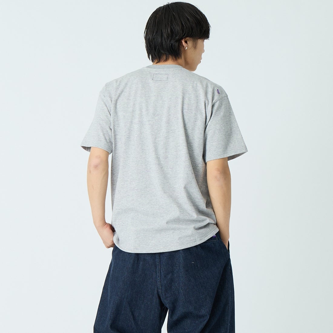 THE NORTH FACE PURPLE LABEL [ザ ノースフェイス パープルレーベル] ショートスリーブフィールドTシャツ [N25SH089] Z MX GRAY &&モデル身長：179cm 着用サイズ：M&&