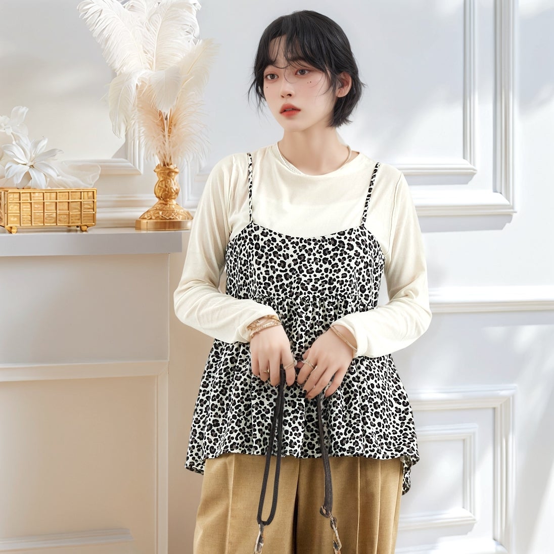 ゴン太Ｍ'SGRACY  新品 38新品 キャミ付 Jf Ready Made [ジェイエフレディメイド] 総柄キャミビスチェ