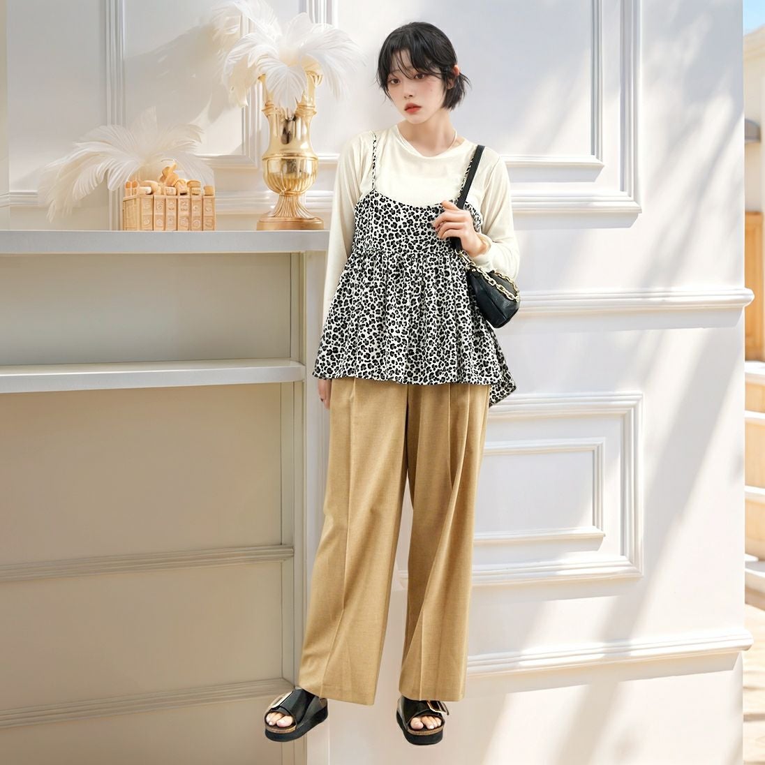 Jf Ready Made [ジェイエフレディメイド] 総柄キャミビスチェ [51285711] ｵﾌﾚｵﾊﾟｰﾄﾞ &&モデル身長：167cm 着用サイズ：F&&